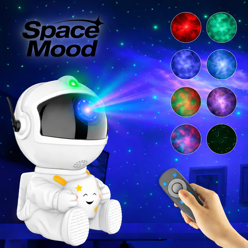 Lampka Astronauta SpaceMood™ – Projektor Gwiazd+ Pilot Do Zmieniania Kolorów GRATIS!